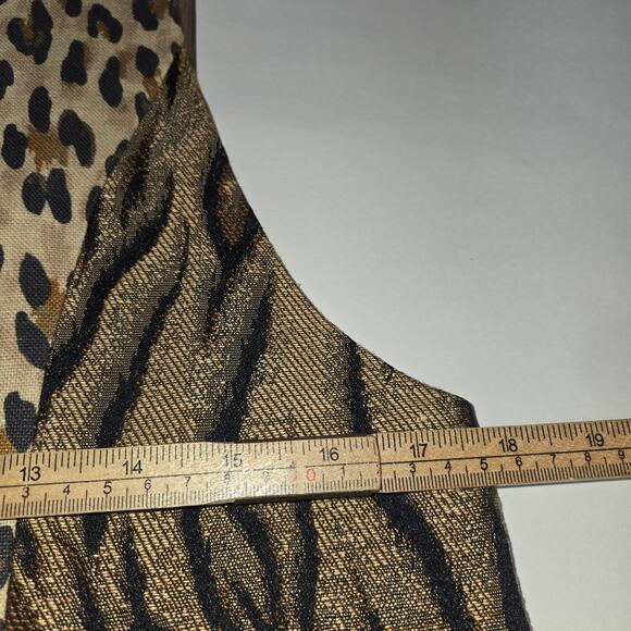 Vtg Carol Antone Collection Womens Medium Vest Animal Print Y2K Glam Maximalist - Picture 10 of 12